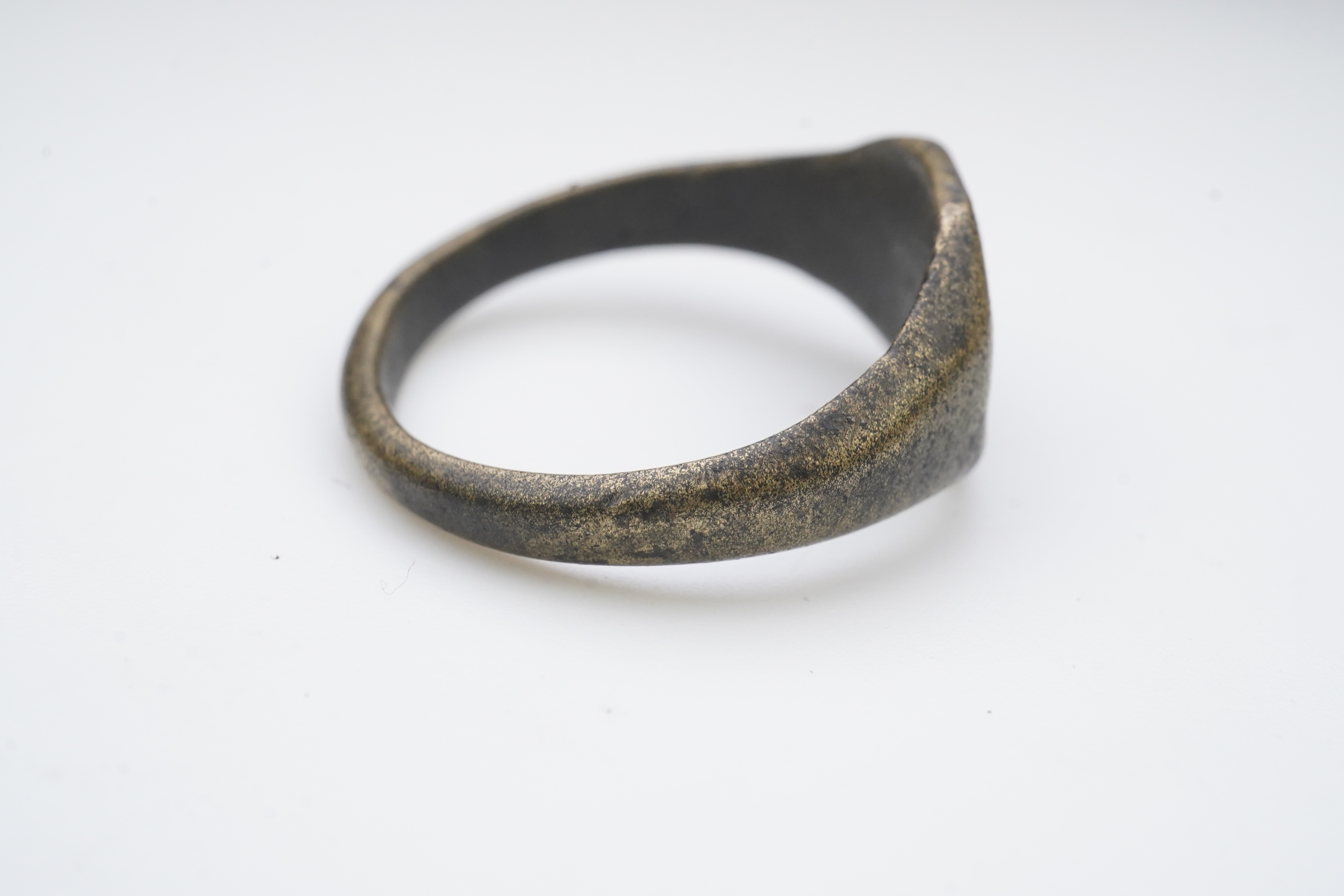 A medieval bronze iconographic ring, France, 15th century